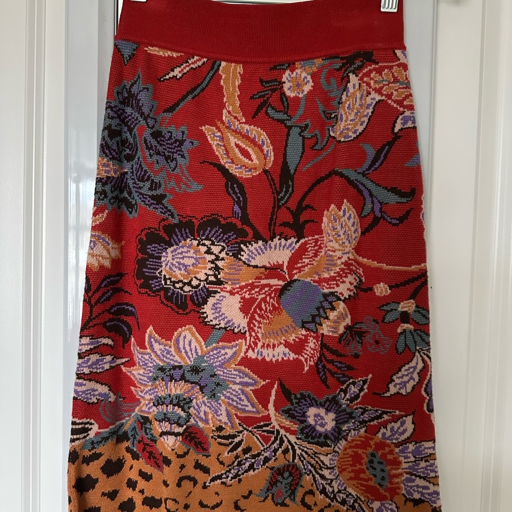 Anthropologie Multicolor Floral A-Line Skirt